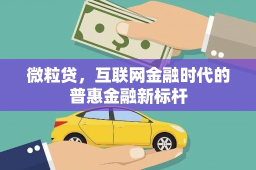 永安微粒贷，互联网金融时代的普惠金融新标杆