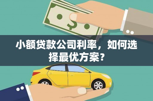永安小额贷款公司利率，如何选择最优方案？