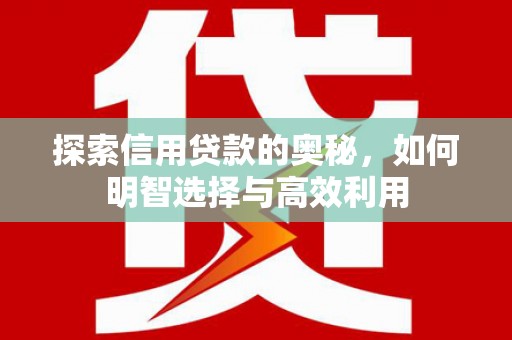永安探索信用贷款的奥秘，如何明智选择与高效利用
