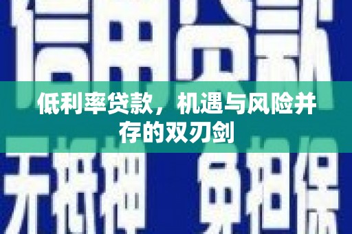 永安低利率贷款，机遇与风险并存的双刃剑
