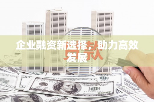 永安企业融资新选择，助力高效发展